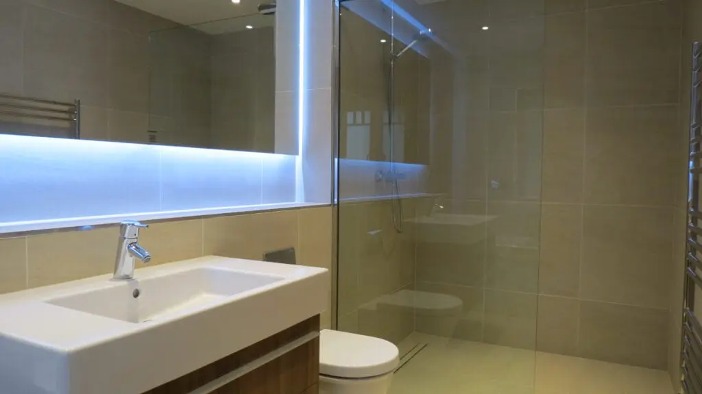 Back Lit MIrror and SInk