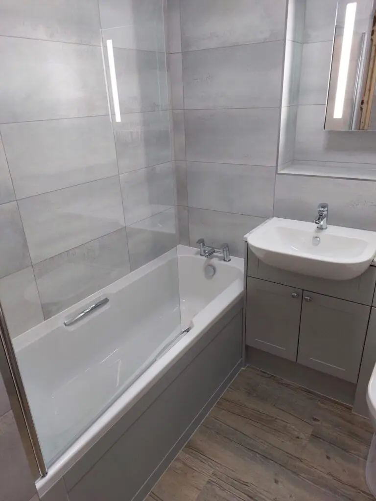 Atlanta Bathroom Furniture with grey tiles