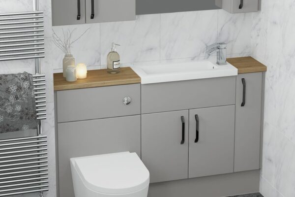 Fitted Grey Bathroom , Mini Sink & Toilet
