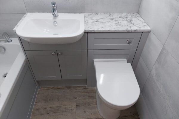 Atlanta Bathroom Furniture with grey tiles